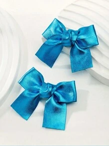 2-4 件女孩圣诞金色和银色 PU 皮革蝴蝶结发夹 - 彩色 - 查看 11