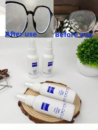 60ml Glasses Cleaning Liquid Care Lens Spray Cleaner LCD Mobile Phone Computer Screen Bottle CleanerPortable Multifunctional Glasses Sunglasses Wipe Cleaning Brush Cleaner Tool Eye Lens Cleaning Spray