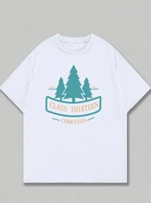 Cotton T-Shirt Retro Style Phrase Comfort Premium Men's Blouse Elegant Soft Summer - 奶油色 - 查看 1