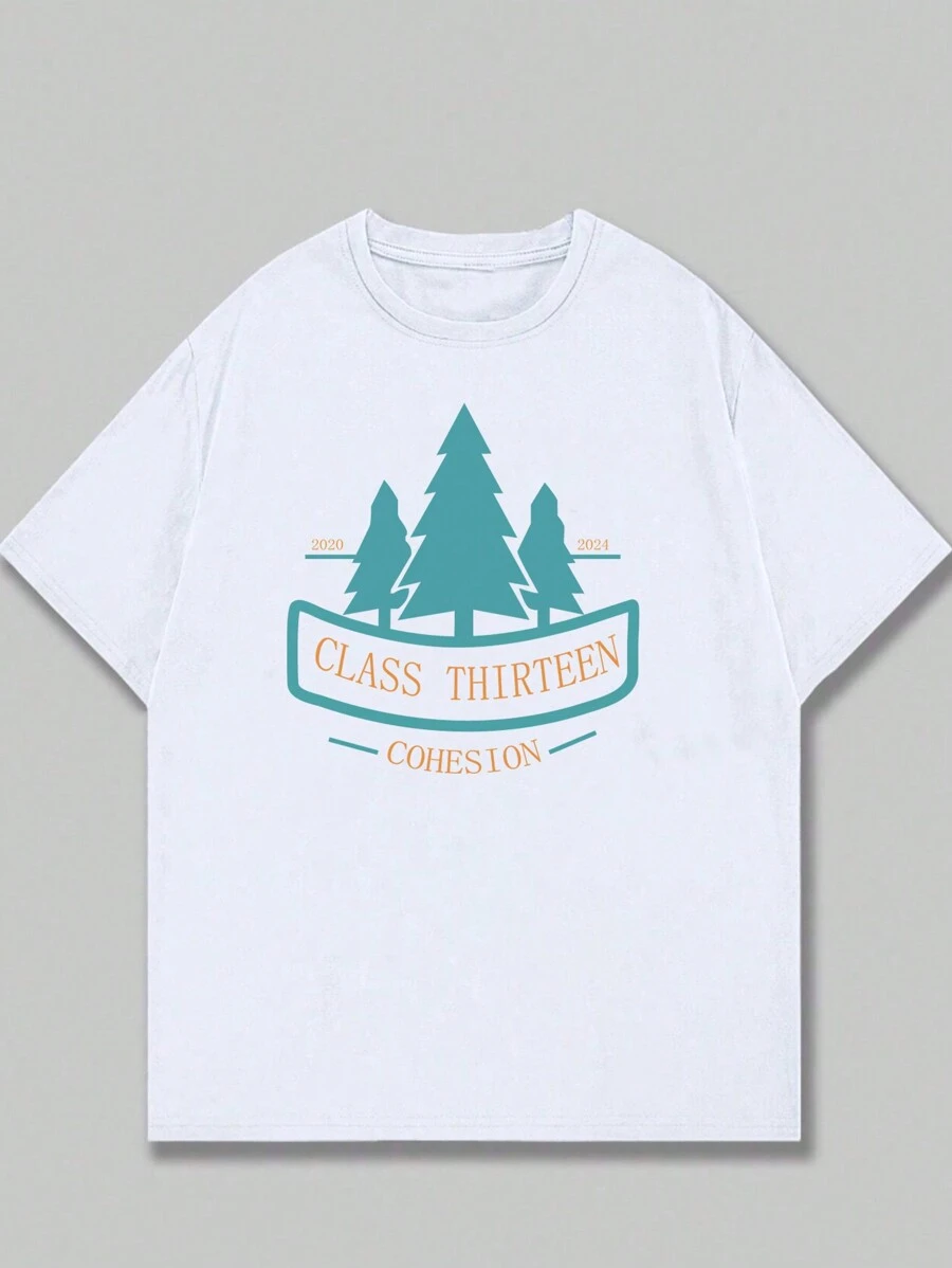 Cotton T-Shirt Retro Style Phrase Comfort Premium Men's Blouse Elegant Soft Summer - 奶油色 - 查看 1