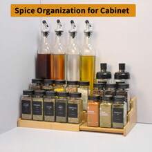 Organisateur de placard à épices, organisation des épices pour le placard, étagère à épices pour le comptoir, organisateur d'assaisonnement réglable à 3 niveaux, organisateur d'épices et organisateur de parfum