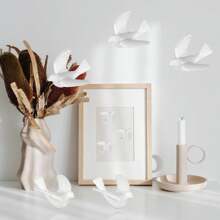 60pcs, 1.5 Inch Resin Micro Bird Crafts, Small White Models, Cute Pigeon, Peace Bird Models, Lawn Statue Decorations, For Crafts, Wedding Cake Decorations