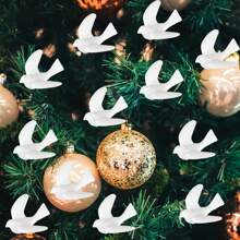 60pcs, 1.5 Inch Resin Micro Bird Crafts, Small White Models, Cute Pigeon, Peace Bird Models, Lawn Statue Decorations, For Crafts, Wedding Cake Decorations