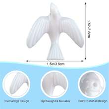 60pcs, 1.5 Inch Resin Micro Bird Crafts, Small White Models, Cute Pigeon, Peace Bird Models, Lawn Statue Decorations, For Crafts, Wedding Cake Decorations