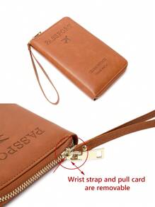 CHARM INFINITE RFID Anti-Theft Brush Creative Aircraft Passport Bag Fashion Wallet Ticket Credit Card Bag Multifunctional Zipper Passport Holder With Wrist Strap Travel Stuff Travel Organizer Travel Items Travel Wallet Passport Holder Passport Wallet Beach Vacation Bag Summer