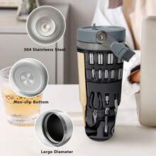 20 Oz Tool Box Tumbler - Stainless Steel Insulated Travel Mug With Handle, Lid, Straw, Leak-Proof, Non-Slip Reusable Mug, Suitable As A Gift For Coworkers, Fathers, Renovation Workers - Suitable For Christmas - 30oz - 查看 3