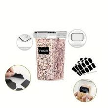 24 件不含双酚 A 的密封食品储存容器，配有标签和记号笔 - 让面食、面粉、糖和谷物更长时间保持新鲜