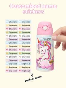Custom Name Sticker, Cartoon Fresh And Simple Cute Waterproof Modern School Supplies Label, Back To School, School Supplies, Paper Name, Category Sticker, Number Category Gifts Birthday Graduation