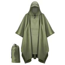 2 pièces/set Ponchos de pluie avec capuche et poches, Imperméable portable multifonction 3 en 1, Cape en PU imperméable, coupe-vent et anti-poussière, convient pour la randonnée, les voyages, le camping, la pêche, taille unisexe, plusieurs couleurs disponibles (sac de transport + imperméable avec poches)