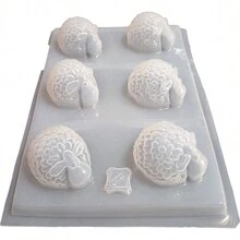 Molde Para Gelatina En Forma de 6 Borregos o Borreguitos de la Abundancia Reutilizable. - Blanco - Ver 2