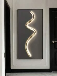 1 bucată Artă decorativă modernă, cu dungi luminoase, artă de perete din pânză, temă la modă, cu LED-uri, decorare de perete cu direcție portret, potrivită pentru sufragerie, dormitor, birou de acasă, sufragerie și sufragerie - utilizare în interior