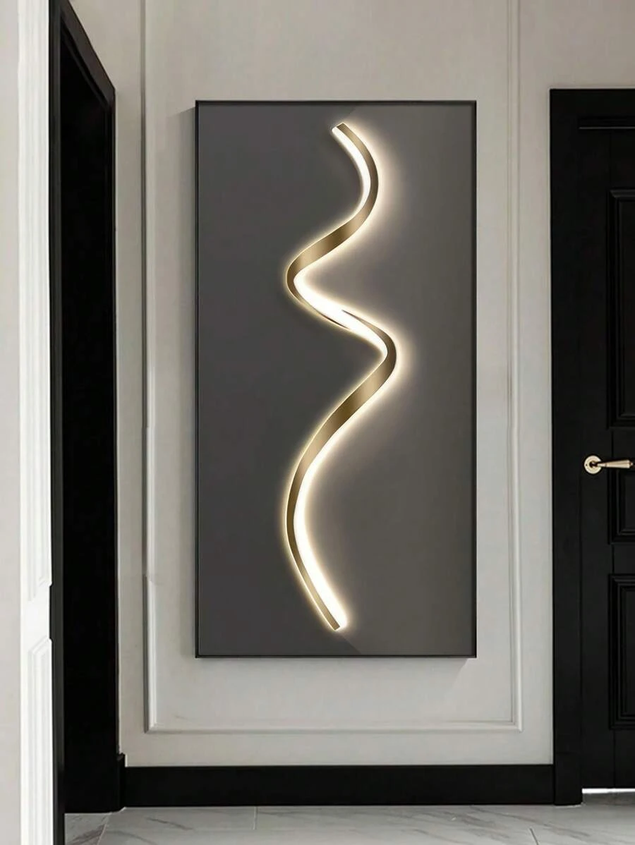 1 bucată Artă decorativă modernă, cu dungi luminoase, artă de perete din pânză, temă la modă, cu LED-uri, decorare de perete cu direcție portret, potrivită pentru sufragerie, dormitor, birou de acasă, sufragerie și sufragerie - utilizare în interior