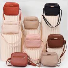 Women's Crossbody Shoulder Bag Random Model Shipping 2 Compartments Camera Bag - 黑色 - 查看 6