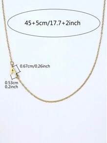 Vanel 1pc Y2k Minimalist Alphabet Necklace, Stainless Steel Name Necklace, 26 Letters A-Z Charm Pendant Necklace, Initial Letter Necklace, Golden Tone Girls' Birthday Gift - Yellow Gold - View 4
