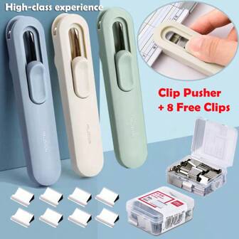 Advanced Stapler Pusher Holds 40 Sheets Of Paper 50pcs Pusher Clips Not Harm Paper Clip Stapler Binder Clips Paper Clamps New Back To School,Back To School,School Supplies