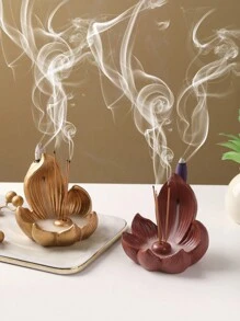 1pc Resin Creative Multipurpose Incense Burner With Lotus Flower Design For Home, Bedroom, Living Room, Office, Temple Decor Rama Decoration - Multicolor - View 11