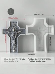 耶稣香味蜡烛硅胶模具，复活节圣诞节造型蜡烛，非常适合家居装饰和礼物创意，石膏铸模 - 硅胶 - 白色 - 查看 10