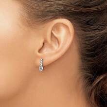Diamond2Deal 925 Sterling Silver Rhodium-Plated Twisted Diamond Dangle Earrings