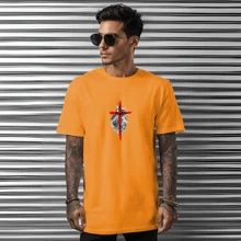 T-Shirt Catholic Shirt Printed Prayer Creed Back - 橘色 - 查看 2