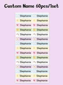 Custom Name Sticker, Cartoon Fresh And Simple Cute Waterproof Modern School Supplies Label, Back To School, School Supplies, Paper Name, Category Sticker, Number Category Gifts Birthday Graduation