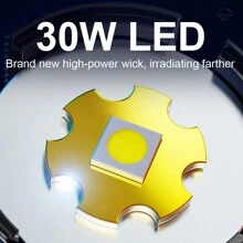 The Most Powerful 30W LED Rechargeable Flashlight LED Headlamp Camping Headlamp Strong Light Using 18650 Battery Hunting Headlamp Hiking Front Lantern, Camping Accessories