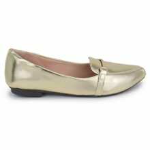 Sapatilha Mocassim Feminina Confortável Elegante Metalizada Louise&CO. - Dourado - Visão 4