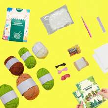 Crochet Kit | Crochet Kit For Beginners | Emotional Support Succulent Crochet Knitting Kit With Step By Step Video Lessons | 4 PC Succulent Crochet Kit With Crochet Accessories(40%+ Yarn)