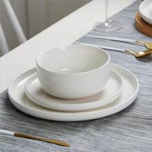 Richmount SHEIN X Heather Rae 12 Pieces Dinnerware Sets, Dishes Set For 4, Plates And Bowls Set, Perfect For Your Friend For Housewarming, Thanksgiving, Christmas