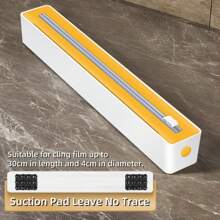 Bucătărie Magic Clingfilm Upgrade Dispenser cu folie de aluminiu și cutie de tăiere pentru folie alimentară, suport de tăiat pentru saci agățați, saci de gunoi, convenabil pentru bucătărie, suporturi de depozitare pentru pungi de plastic - Cutter de bucatarie pentru folie alimentara versiune imbunatatita - Vizualizare 12