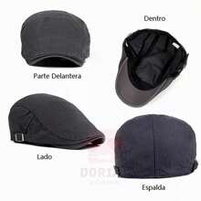 Men's Beret Cap Breathable Cap - Dark Khaki - View 3