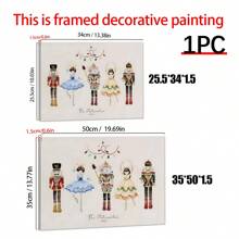 1pc Nutcracker Print, Vintage Watercolor Printable Wall Art, Nursery Wall Prints, Kids Xmas Digital Home Decor,Canvas Wall Poster, Bedroom Living Room Hallway Decoration Christmas Decorations Room Decor Christmas