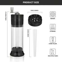 3-In-1 Hand Crank Multifunctional Grinder, Set Grinding, Filling, Storage In One, With Magnetic Lid, Effortless Herb Grinding, Cone Loading And Storage, Filler Your Cone Evenly,  Father' S Day Gift. - Multicolor - View 3