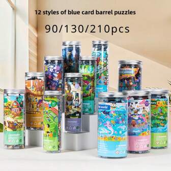 1 Set Children's Snap-On Puzzle Toy, 90/130 Pieces Fairy Tale Character Puzzle, Develops Kids' Concentration And Thinking Ability, Preschool Small Gift For 3-6 Years Old