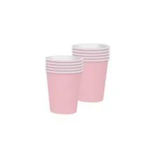 粉色纸盘和餐巾，浅粉色派对用品套装包括蓝色扇形盘子纸餐巾，适用于生日、婚礼、新娘送礼会 - 彩色 - 查看 10