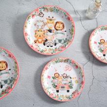 Bộ đồ ăn dùng một lần Jungle Animal, Đĩa tiệc & Khăn ăn 7/9 inch, Đồ dùng tiệc sinh nhật, Đĩa giấy & Khăn ăn dùng một lần, Thích hợp để trang trí tiệc sinh nhật - Nhiều màu - Xem 4