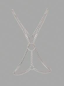 1 pieza Cadena para el Body con diseño geométrico minimalista de estilo punk y hip hop, para que los hombres lo usen en festivales de música, bares y fiestas