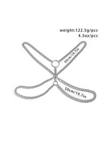 1 pieza Cadena para el Body con diseño geométrico minimalista de estilo punk y hip hop, para que los hombres lo usen en festivales de música, bares y fiestas