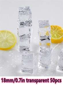 Acrylic Transparent Square Plastic Ice Cubes, Water Crystal Bottle Bar Photography Props Best Gifts Birthday Graduation