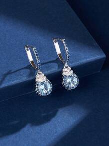 AETOLIA 1 Set aus Halskette und Ohrrringen, modischer Hochzeitsschmuck Set aus 925er Silber mit edlem rosa Zirkonia Stein, passend für Frauen zum Tragen an Dates oder zur Hochzeit