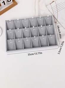 TONVIC 1pc Velvet Jewelry Tray Ring Necklace Storage Dish Watch Bracelet Tray With Pillow - Grey - View 2