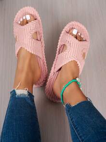 Pink Slipper For Women, Super Comfortable For Wear At Home, Suitable For Wearing Yourself And Welcoming Guests, Fashionable Slippers, House Shoes, Bedroom Shoes, Living Room Shoes - Pink - View 4