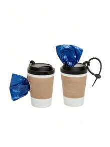 1 Portable Creative Coffee Cup Trash Bag Dispenser, Outdoor Dog Walking Pickup Device With Rotatable Detachable Design, Compatible With Standard Pet Waste Bags, Equipped With Sturdy Metal Clip, Fun Pet Cleaning Accessory Featuring Humorous Slogans, Multi-Purpose Cat & Dog Hanger, Perfect Holiday/Birthday Gift - Multicolor - View 9