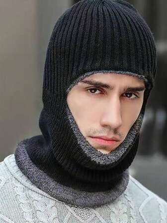 1 件裝男士抓絨加厚冬季針織帽