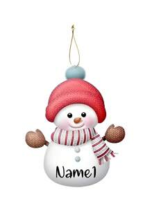Personalized 2D Acrylic Christmas Snowman Tree Ornaments, Custom Ornaments With Names ,Customized Xmas Decorations Ornament Gifts, Customized 7 Colors Snowman Xmas Tree Hanging Tags With Family Name,Personalized Gifts, Christmas Gifts,Personalized Christmas Ornaments,