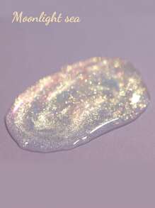 1瓶10毫升美人鱼之泪凝胶指甲油，金色梦幻，LED UV闪光蛋白石变色龙亮片美甲沙龙专用，DIY美甲 - 金色 - 查看 4