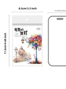 15 Blatt/Packung Vintage wasserdichte Straßenlaterne Landschaft Aufkleber, Dekoration für Scrapbooking, ausgestanzte PET Aufkleber