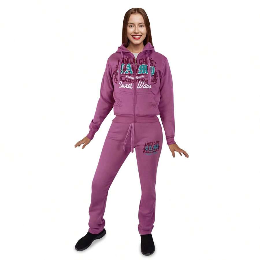 Plush Pants Set With Stretch 2 Pieces - Violet Purple - View 1