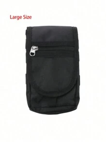 [Populärt val] Herrplånbok med stor kapacitet och smartphone-ficka, taktisk midjebältesväska för telefonen, multifunktionellt telefonfodral - perfekt alla hjärtans dag-present, nylonmaterial, svart, telefonfodral (slumpmässig dragkedja) - Svart - Visa 13