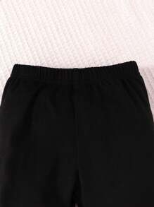 2pcs/Set Girls Cute Cartoon Colorful Little Pony Print Round Neck Long Sleeve Sweatshirt + Spliced Long Pants Casual Stylish Outfits