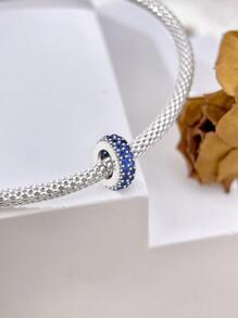 1pc Minimalist Crystal DIY Pendant, White Beads, Women Jewelry Bracelet & Necklace Accessory, 925 Sterling Silver, Exquisite Jewelry Making